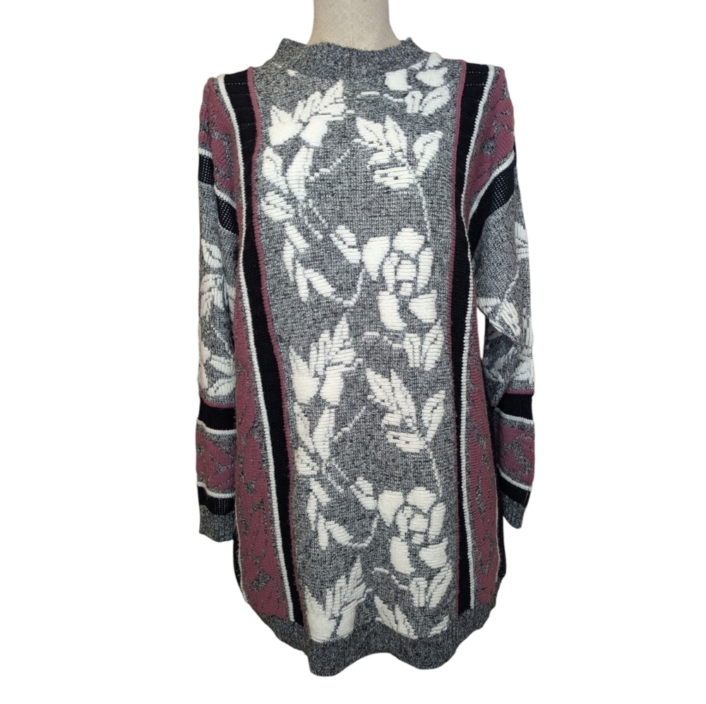 Vintage Knitcrest Montreal Floral Sweater Dress Women’s Size 38